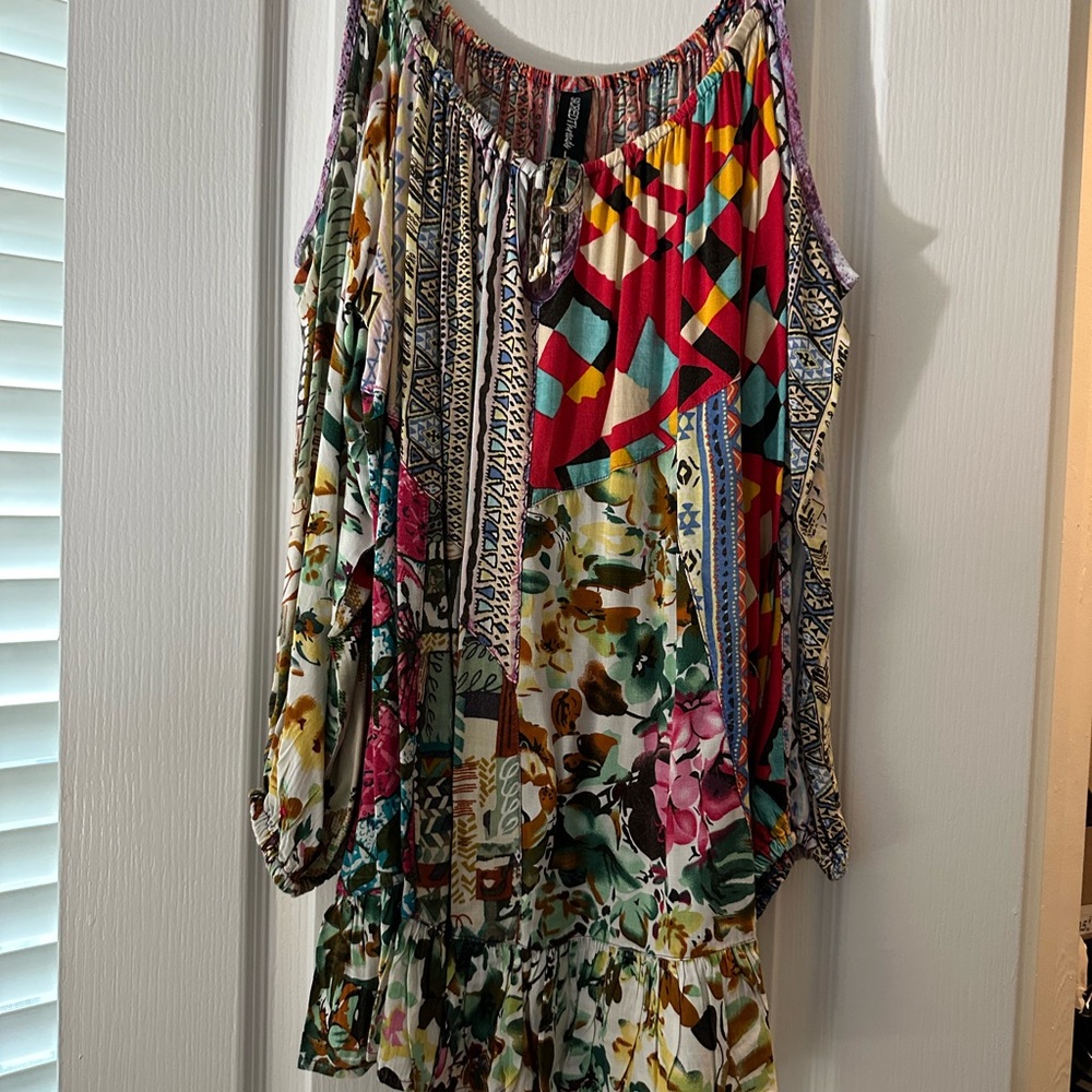 Sacred Threads Multicolor Boho Top